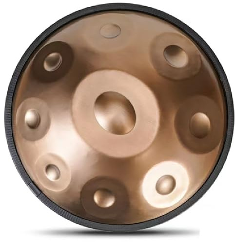 22 Zoll Stahl Handtrommel, Gold Harmonic Handpan Drum in D-Moll, 9 Töne, mit Tasche, für Klangheilung, Meditation, Yoga