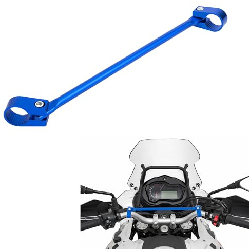 Tunejoy Barra de Equilibrio de Motocicletas 22mm Barra Refuerzo Manillar Moto Ajustable de Aluminio para Moto Todoterreno 330mm Azul
