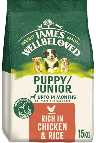 James Wellbeloved Puppy and Junior Dog Food with Chicken and Rice 15kg