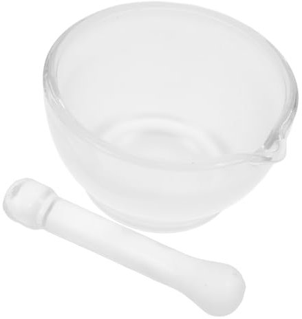 Didiseaon Mortero De Vidrio Para Triturar Medicamentos Para Cocina y Laboratorio Herramientas De Molienda Portátiles