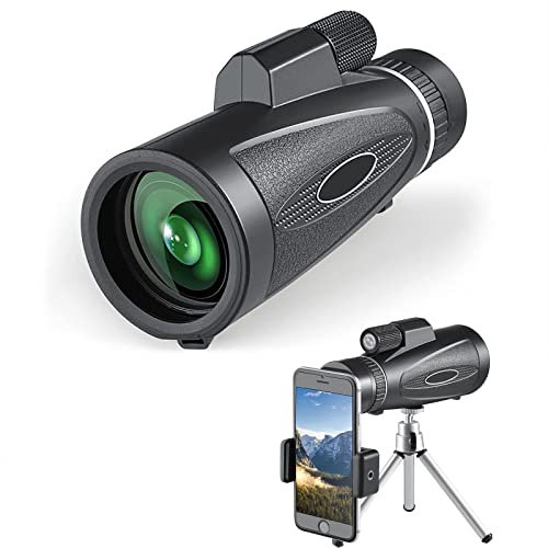 Telescopio monocular 10-32x50 con trípode para teléfono para adultos, telescopio monocular ligero, resistente al agua, de alta potencia, HD, transparente para caza, observación de aves, caza, sen