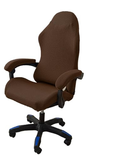 Tufkiss Funda Silla Gaming, Funda para Silla De Computadora con Estampado EláStico Lavable ExtraíBle Fundas para Sillas De Juego (No Incluye Sillas)(Brown)