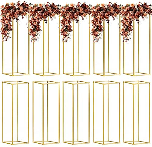 10 vasi a colonna da 81 cm, centrotavola per matrimoni per tavoli, portafiori, portafiori geometrico rettangolare per matrimoni, eventi, casa, decorazioni per la tavola centrotavola per feste