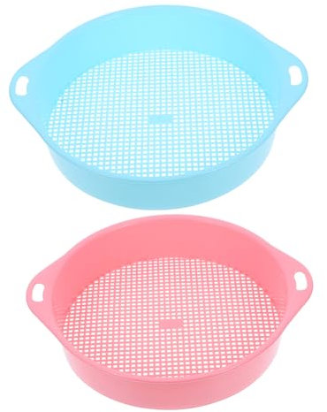 POPETPOP 2pcs Plastic Soil Sieve Mesh for Garden Compost Sifting Pan Gardening Tool for Soil Sifting