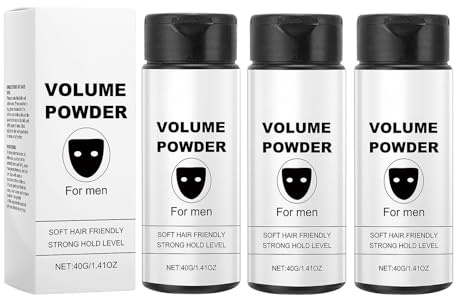 Texturpuder für Männer, Texture Powder Volumen Puder Haare, Haarpuder Männer, Haarstyling-Pulver Mit Textur, Natürliche Inhaltsstoffe, Starker Halt (40g, 3PCS)