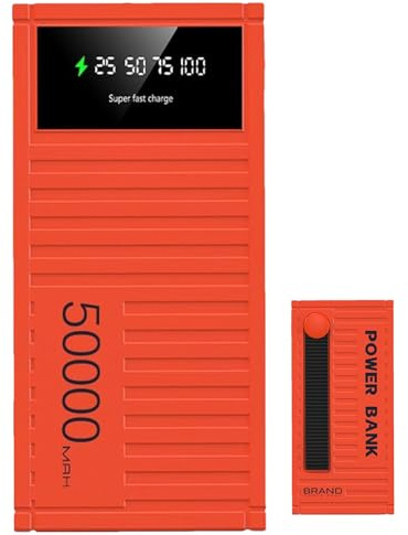 Power Bank, 50000 mAh Charging Bank, High Capacity Fast Portable Charger for Phones, Multifunctional Energy Storage with LED Display for Hiking, Camping, Travel, Outdoor Use