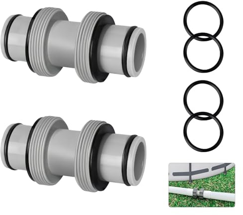 SUCANY Racor manguera piscina 38mm,Racor bomba piscina,Racor manguera piscina para manguera Ø38 mm,para piscinas Intex,Bestway,Coleman Adaptador (2 Piezas)