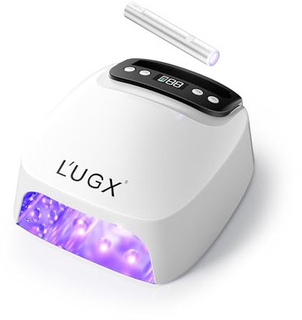 L'UGX Uv Lamps for Gel Nails 2-in-1–Cordless LED Nail Light with Handheld Nail Lamp for Gel Polish Curing, Eye-Protective Design, Perfect for Gels Nail Polish, Rhinestone & Nail Art at Home or Salon