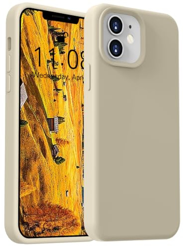 ColasGalys für handyhülle iPhone 12 /iPhone 12 Pro Hülle Premium Silikon Mikrofaserfutter Schutzhülle Anti-Fingerabdruck Kratzfest Kameraschutz Stoßfest Case für iPhone 12 /iPhone 12 Pro Beige