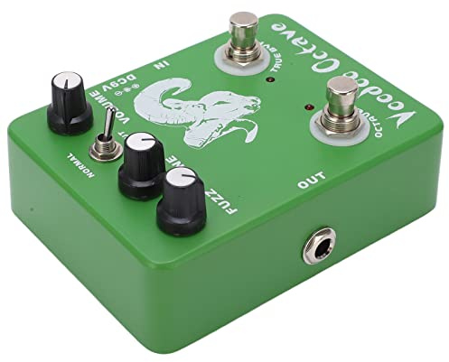 Dilwe Einstellbarer Bypass -Gitarren -Effekt Pedal Voodoo Oktave Fuzz Metal Instrument Accessoire Grün Grün