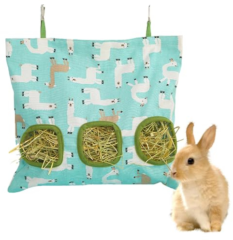 Juguta Bolsas de Heno Alimentador de Conejo, Bolsa de Alimentación de Animales Pequeños, Robusto, Resistente al Agua, A Prueba de Polvo, Versátil y Duradero