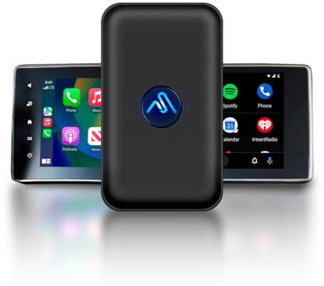 AutoSky Adaptador de coche inalámbrico CarPlay y Android Nano Series - Conexión instantánea desde el smartphone a la pantalla - Adaptador inalámbrico más pequeño - Cable USB-A y USB-C