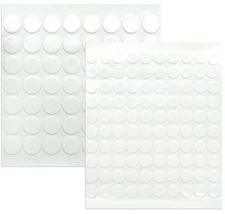 Nzexlyva 320 PCS Double Sided Transparent Putty Stickers, Clear Round Sticky Dots Tape, Removable Waterproof No Trace Sticky Fixers, Mounting Adhesive for Photos Wall, Posters (10mm,15mm)