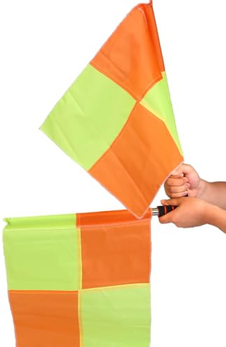Eoixuqba 2 Pièces Drapeau Juge De Touche, 40x45.8cm Drapeau D'arbitre De Touche, Drapeaus De Touches Football, Avce Sac De Transport, Pour Compétitions Intérieures Et Extérieures