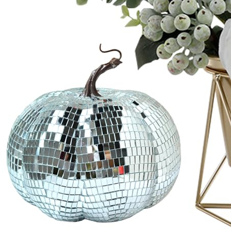 Palla da discoteca a forma di, decorazione per Halloween, di finta lucida, accessorio per feste autunnali glitterate scintillanti, decorazione autunnale da appendere per interni ed