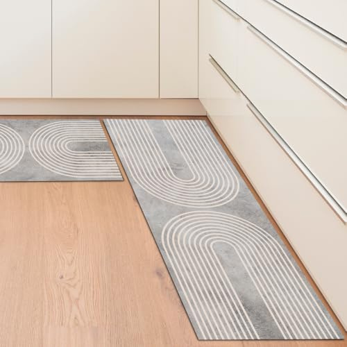 Winund küchenläufer waschbar rutschfest – 2er Set PVC 2,2 mm, 43×72 + 43×120 cm, robust, pflegeleicht und langlebig