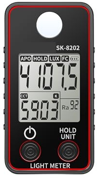 Esposimetro, Misuratore Di Luce Digitale Illuminamento Palmare Lux Tester LCD 0.5-300000 Fc Luxmetro Tascabile Fotometro Coltivare Le Piante,Casa e ufficio(Sk-8202)