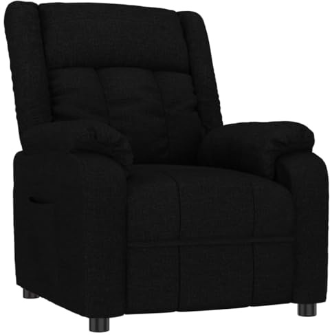 HFXHIJXQ Poltrona relax nera in 3 posizioni, in poliestere, telaio in legno-metallo, 82 x 93 x 96 cm, soggiorno/home cinema/camera da letto
