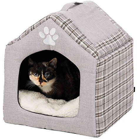 Trixie 36352 Kuschelhöhle Silas, 40 × 45 × 40 cm, grau/creme