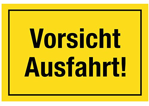 WANDKINGS Hinweisschild - Vorsicht Ausfahrt! - stabile Aluminium Verbundplatte - Wähle eine Größe - 40x30 cm