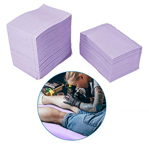Arbeitsplatz Unterlagen Tattoo,wasserdichte Einwegauflage,125 Stück Rosa Tattoo Clean Pad Papiertischdecken Matte Doppelschicht Blätter Persönliche Papier Tischdecken Matte Blätter Tattoo Zubehör
