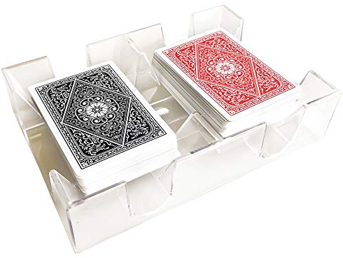 Yuanhe Clear 2 Deck Canasta Playing Card Tray-No Swivel Base