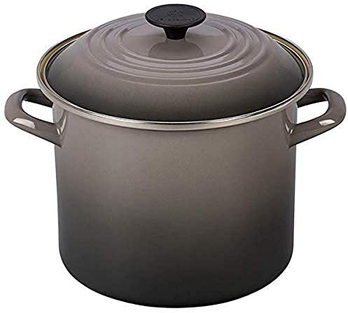 Le Creuset Suppentopf, Emaille, Stahl, 8 l, Austernfarben