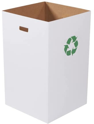 Box USA 40 Gallon 18 L x 18 W x 30 H 10-Pack Cardboard Trash Cans and Recycling Bins, Reusable or Disposable Pop Up Garbage Boxes for Parties, Outdoor Events, Heavy Duty, Recycle