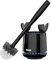 MR.SIGA Toilet Bowl Brush and Holder, Premium Quality, with Solid Handle and Durable Bristles for Bathroom Cleaning, Black, 1 Pack