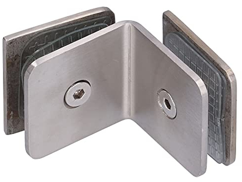 Morsetto per Vetro Senza Telaio in Acciaio Inossidabile 304 per Porte in Vetro Spesso 8-12 Mm (angolo Retto di 90 Gradi)