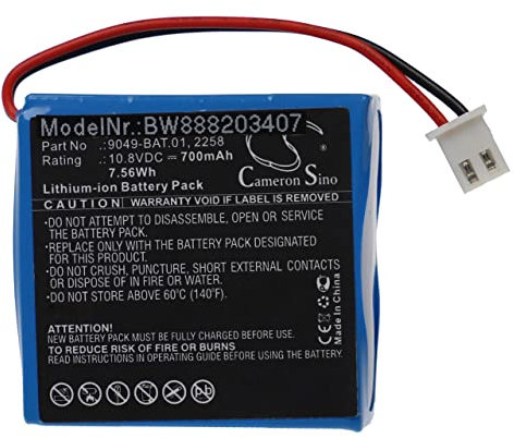 vhbw Replacement Battery compatible with CCE 1700 Neo, 1800 Neo, 1900 Neo, CEE10, CEE20 Banknote Bill Validator (700mAh, 10.8V, Li-Ion)
