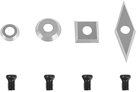 4 Stück Hartmetall Wendeschneidplatten Cutter Set für Drehmaschinen Drehmeißel, Hartmetall Einsatzschneider für Holz Drechselwerkzeug mit Schrauben