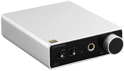 TOPPING L30 II NFCA Amplificateur Casque Linéaire - Jack 6,35 mm Adaptateur 3,5 mm Entrée et Sortie RCA 37Vpp Haute Tension de Sortie Mini Amplificateur HiFi Préamplificateur Audio Hi-Res Argent