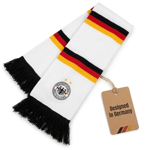 Generisch Deutschland Schal, Frauenfußball Fanschal (Strickschal) – 2 WM-Sterne Stickerei –