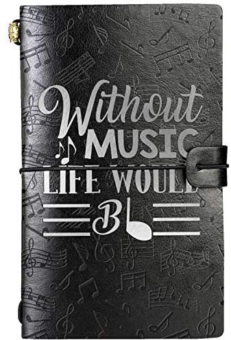 InnoBeta Music Lovers gifts Embossed Journal Notebook, for Music Lovers, musicians, teachers, men on Christmas, Birthday, Travel Diary, Lined Planner, 7x5 Inches - Without