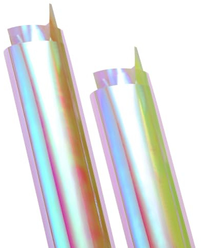 Verpackung Korbhülle Geschenkpapier für 1 Rolle Opp Glanz | Abschlussfeier, Regenbogen Irisierende Geschenkfolie, Blumenfolie zum Dekorieren