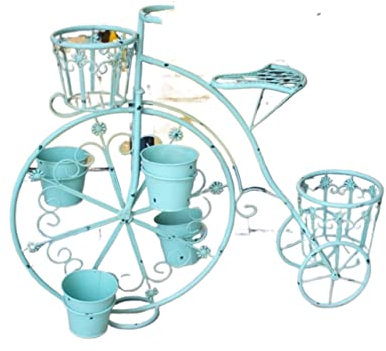 Pflanzenregal Blumentreppe Blumenständer Fahrrad Pflanzenhalter Rack Kreatives Metall Eisen Blumentopfhalter Rack Outdoor Indoor Balkon Terrasse Pflanzenständer Blumenregal Blumenbank ( Blue : Grün ,