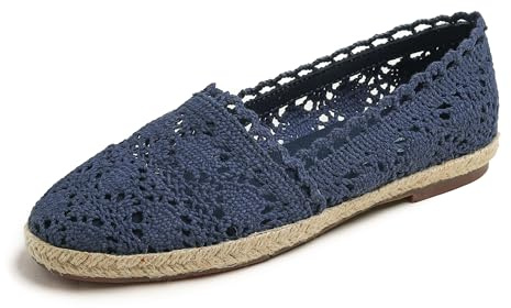 Feversole Espadrilles Ballet Flats, Close Toe Alpargatas Mujeres Confort Transpirable Slip On Flats Zapatos