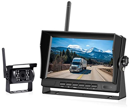 GPS-Navigation für LKW, Wohnmobil, Auto, 7-Zoll-Car-Monitor Wireless LKW-Backup Rückansicht Anzeige und WIFI-Rückwärts-Backup-Kamera for das Auto Rv. Bus Fernseher Anzeigebildschirm Einfach zu verwend