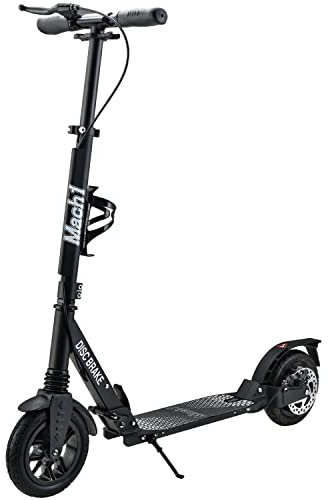 Mach1 Kick Scooter mit Bremsscheibe ALU City Roller Tretroller Große XXL Wheel 200mm Luftreifen Rollen/Reifen Erwachsene und Kinderroller klappbar Kickscooter