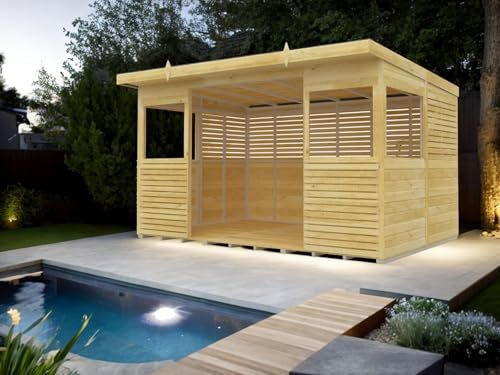 DIYSHEDS Pent BBQ/Kitchen Shelter Pressure Treated Tanalised Timber (12x8)