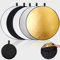 Fhioevt 5 in 1 Reflektor Fotografie 60cm Lichtreflektor Tragbarer Faltreflektor Rund Diffusor Fotografie mit Tragetasche Photography Reflektor Zubehör für Portrait Foto Selfie Hochzeitsfotografie