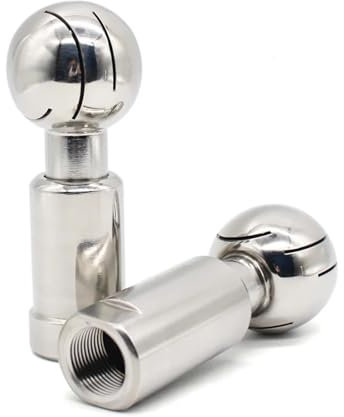 MEXEWORD Tête de Nettoyage de réservoir CIP à Boule de pulvérisation rotative en Acier Inoxydable SS304 BSP 1/2 3/4 Pouces, raccord de Lavage à 360 degrés, Filetage Femelle(1/2)