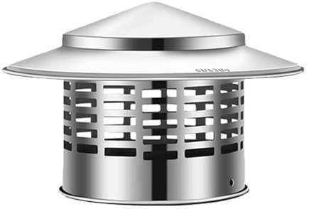 HBOOMOEM Capot De CheminéE avec Protection ，Capot De CheminéE Pare-Oiseaux，CôNe en Acier Inoxydable，Conception De Grille 360, ImperméAble à La Pluie,Anti-Chute, Anti-Usure.(200mm)