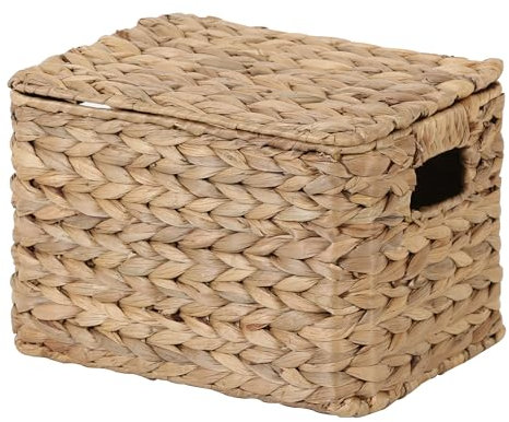 Casa Moro Aufbewahrungsbox Aufbewahrungskorb aus Natur Seegras Wasserhyazinthe Handgeflochten Organizer mit Deckel für Küche Kleiderschrank Bohemian TABEA S IN100