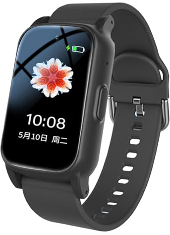 Weyot Orologio Intelligente con Rilevamento delle Cadute per Anziani, Orologio GPS con Pulsante SOS di Emergenza, Videochiamata HD, Chiamata Vocale HD E Ricarica Magnetica - Impermeabile IP67,Black