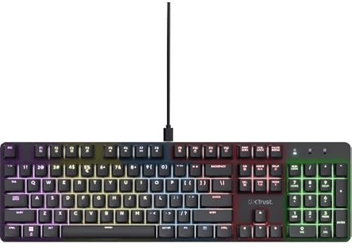 GXTrust 871 Zora Tastiera Meccanica 100% Layout Italiano QWERTY Retroilluminata RGB, Tasti Huano Lineari, Anti-Ghosting con N-Key Rollover, Tastiera Gaming con Filo USB, PC, Laptop, Nero