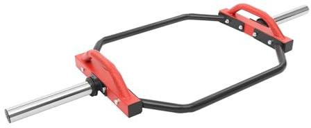 Susoso Kreuzhebestange, Hantelstange mit Ergonomischer Handgriff Rohrdicke 2mm Hebefähigkeit Innerhalb 150kg für Kreuzheben 142x56cm Rot