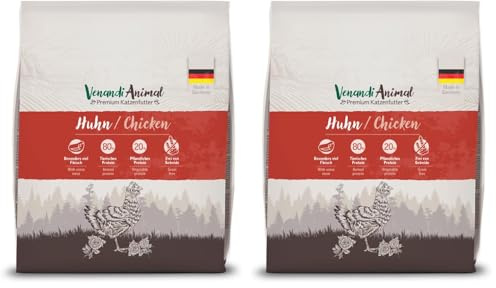 Venandi Animal – Premium Katzenfutter – Huhn, mit viel frischem Geflügel, Trockenfutter, getreidefrei 2er Pack (1 x 300g)