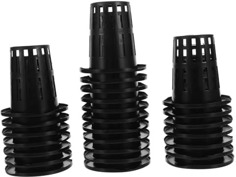 PAMINGONO Paniers De Plantation Hydroponiques Lot de 50 Pots en Filet pour Légumes Petits Pots À Orchidées Pots De Jardin en Plastique Résistants À Leau Et Robustes